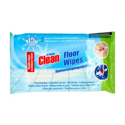 Mitrās salvetes grīdas tīrīšanai Clean, 15 gab.