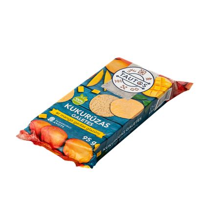 Kukurūzas galetes Tautas, ar mango garšas glazūru, 95 g