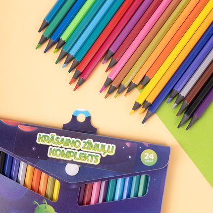 Krāsaino zīmuļu komplekts, 24 gab.