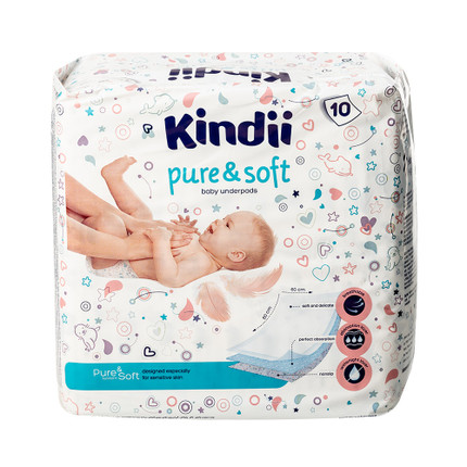 Vienreizējie paladziņi bērniem Kindii, 60x60, 10 gab.