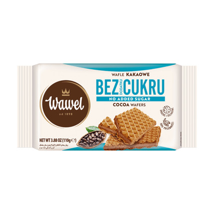 Vafeles Wawel ar kakao pildījumu bez cukura, 110 g