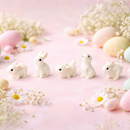 Lieldienu dekorācija Zaķīši, 5 gab.