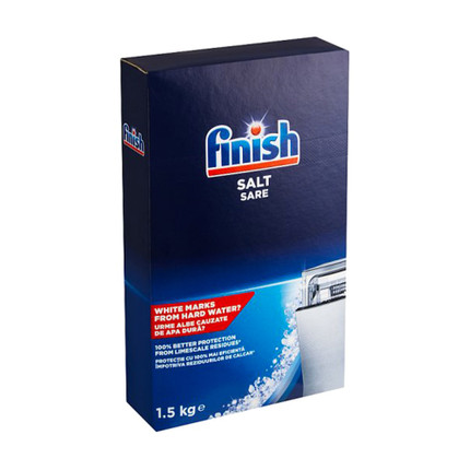 Sāls ūdens mīkstināšanai trauku mazgāšanas mašīnai Finish, 1.5 kg