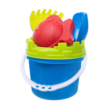 Smilšu rotaļlietu komplekts ar spaini, 6 gab.