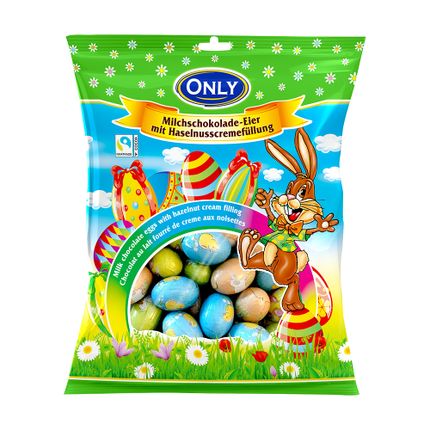 Piena šokolādes olas ar lazdu riekstu pildījumu Only, 400 g