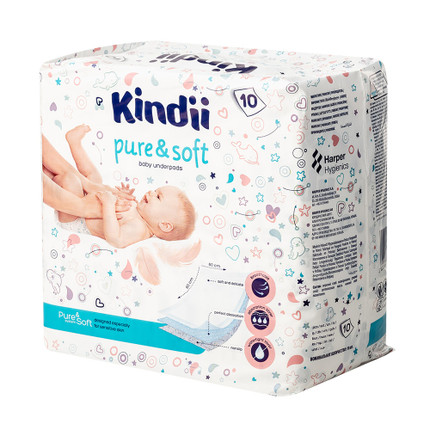 Vienreizējie paladziņi bērniem Kindii, 60x60, 10 gab.