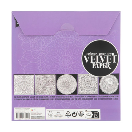 Krāsojamās samta bildītes,18x18cm, 5 lapas