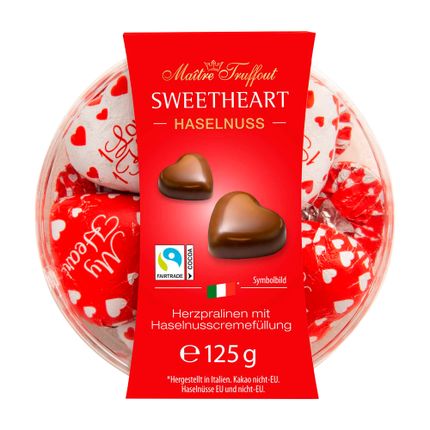 Konfekšu kārba Sirds praline, 125 g