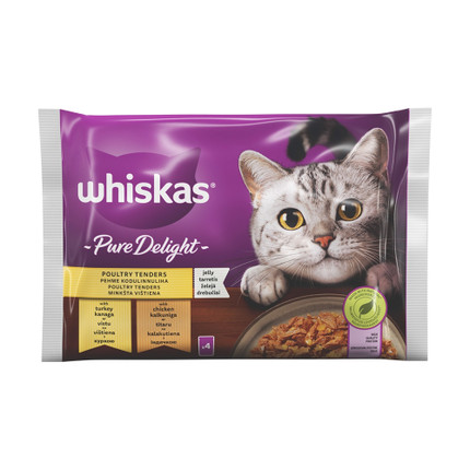 Kaķu barība Whiskas Pure delight mix, 4x85 g