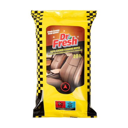 Mitrās salvetes automašīnu ādas salonu tīrīšanai Dr.Fresh, 40 gab.