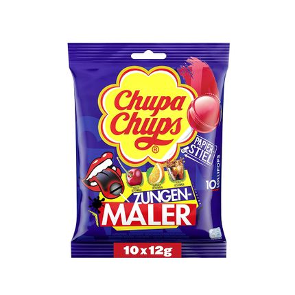 Ledenes Chupa Chups, ar mēli krāsojošu efektu, 10 gab.