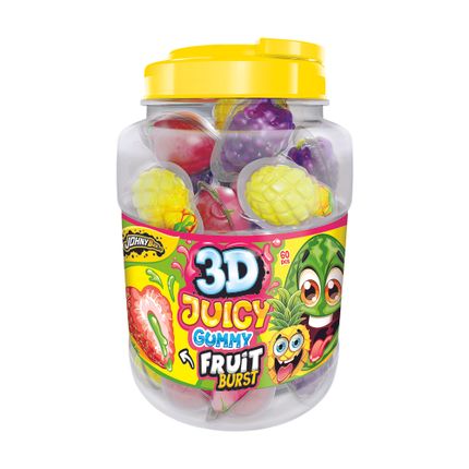 Košļājamā konfekte 3D Juicy Gumy Fruit, 17 g