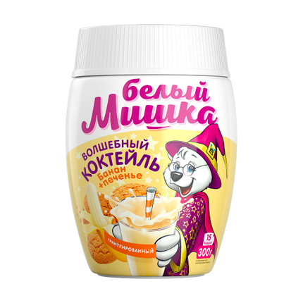 Sauss granulēts maisījums kokteiļa pagatavošanai ar banānu un cepumu garšu Magic Cocktail, 300 g