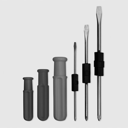 Skrūvgriežu komplekts ar divpusējiem uzgaļiem, 6 gab.