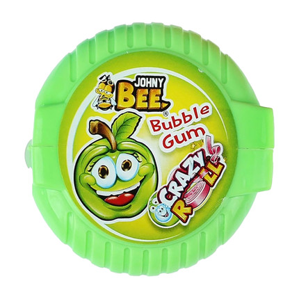 Košļājamā gumija Johny Bee Sour Crazy Roll, 18 g