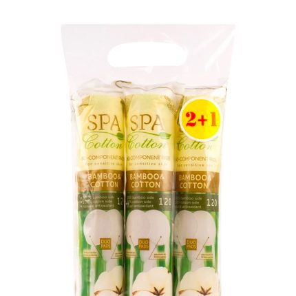 SPA Cotton Bamboo vates plāksnītes, 3x120 gab.