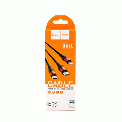 Hoco 3in1 USB/USB-C /MicroUSB 1 m
