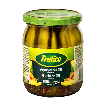 Gurķi ar čili FRUTICO, 490 g