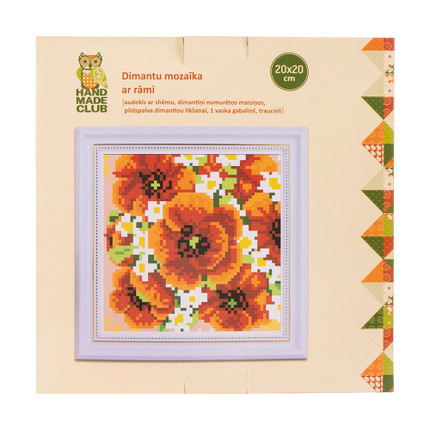 Dimantu mozaīka, 20х20 cm, dažādi veidi