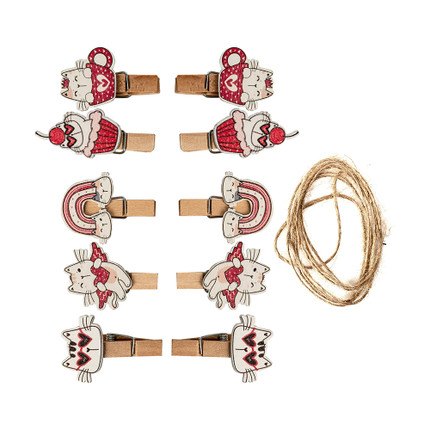 Dekoratīvo knaģīšu komplekts Love, 10 gab.