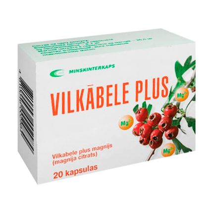Vilkābele + magnijs, 20 kapsulas