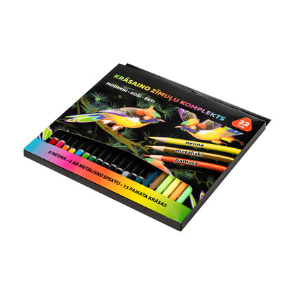 Krāsaino zīmuļu komplekts, 22 gab.