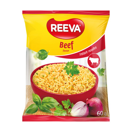 Ātri pagatavojamas nūdeles REEVA, 60 g, dažādas garšas