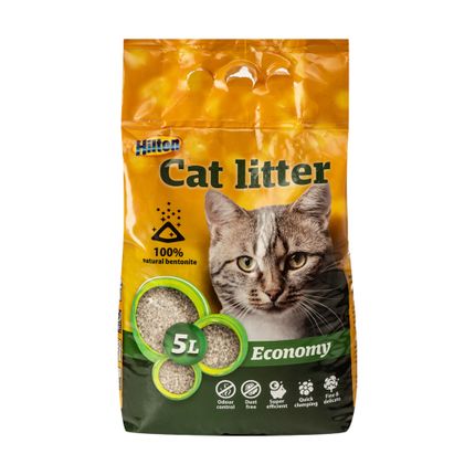 Kaķu smiltis Puffy Tail, cementējošas, 5 l