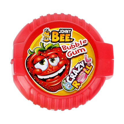 Košļājamā gumija Johny Bee Sour Crazy Roll, 18 g