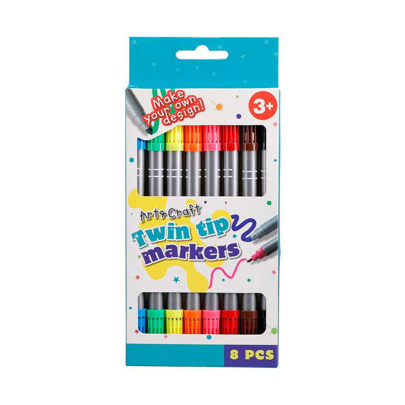 Divpusējo marķieru komplekts, 8 gab.