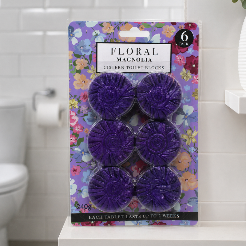 Tabletes tualetes poda skalojamajai kastei FLORAL, 6x40 g, dažādi aromāti