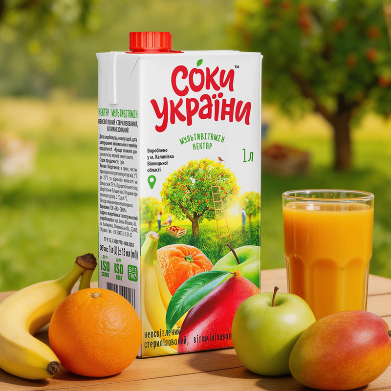 Multivitamīnu nektārs Soki Ukraini, 1 l