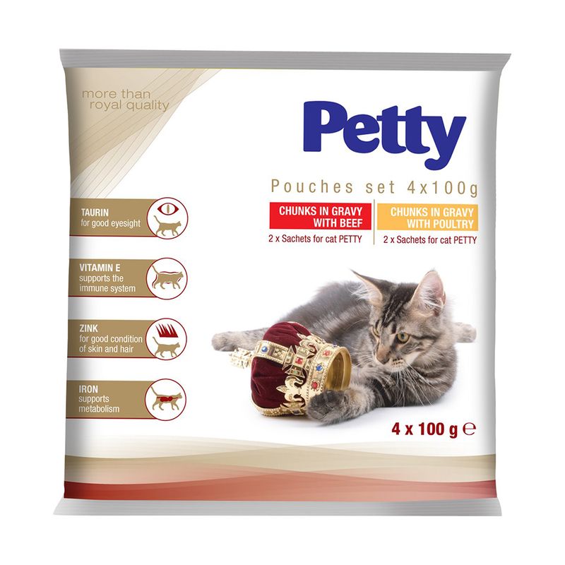 Kaķu barība Petty, 4x100 g