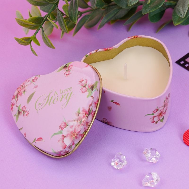 Svece trauciņā Sirds, 7x7x3.5 cm