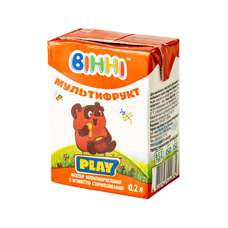 Vinni Multiaugļu nektārs ar mīkstumu, 200 ml