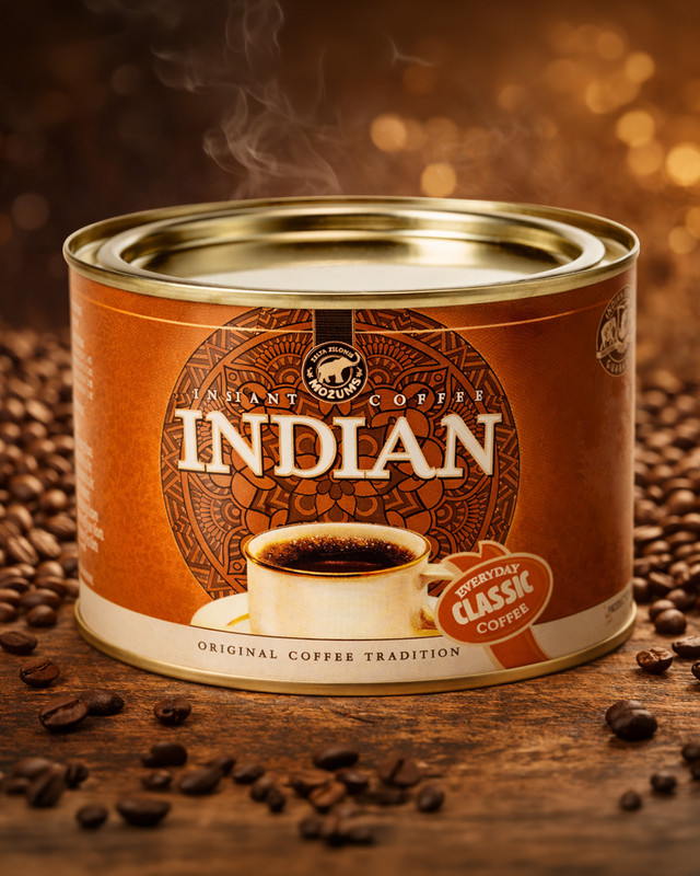 Šķīstošās kafijas dzēriens Indian Everyday Classic, 90 g