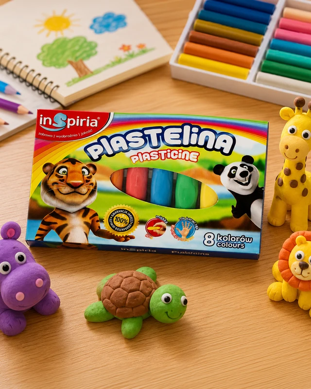Plastilīns Inspiria, 8 krāsas