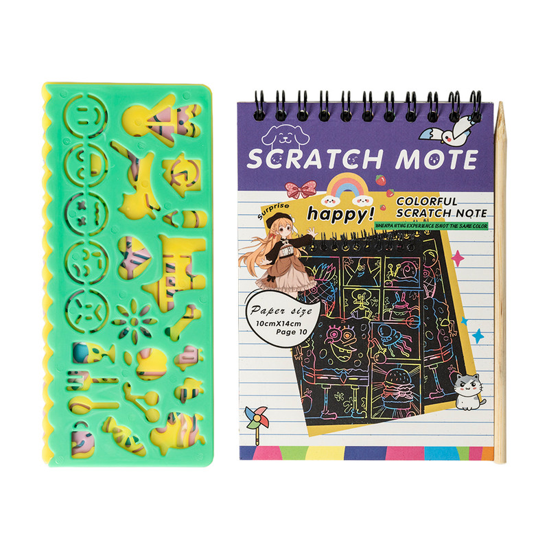 Scratch-art blociņš 10 lpp,1 pld.4 šabl.