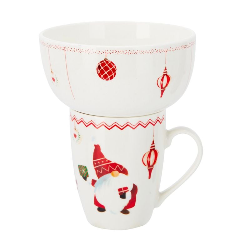 Porcelāna krūzes un bļodas komplekts