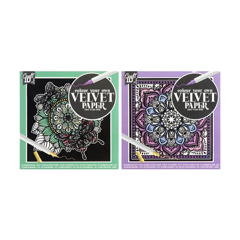 Krāsojamās samta bildītes,18x18cm, 5 lapas