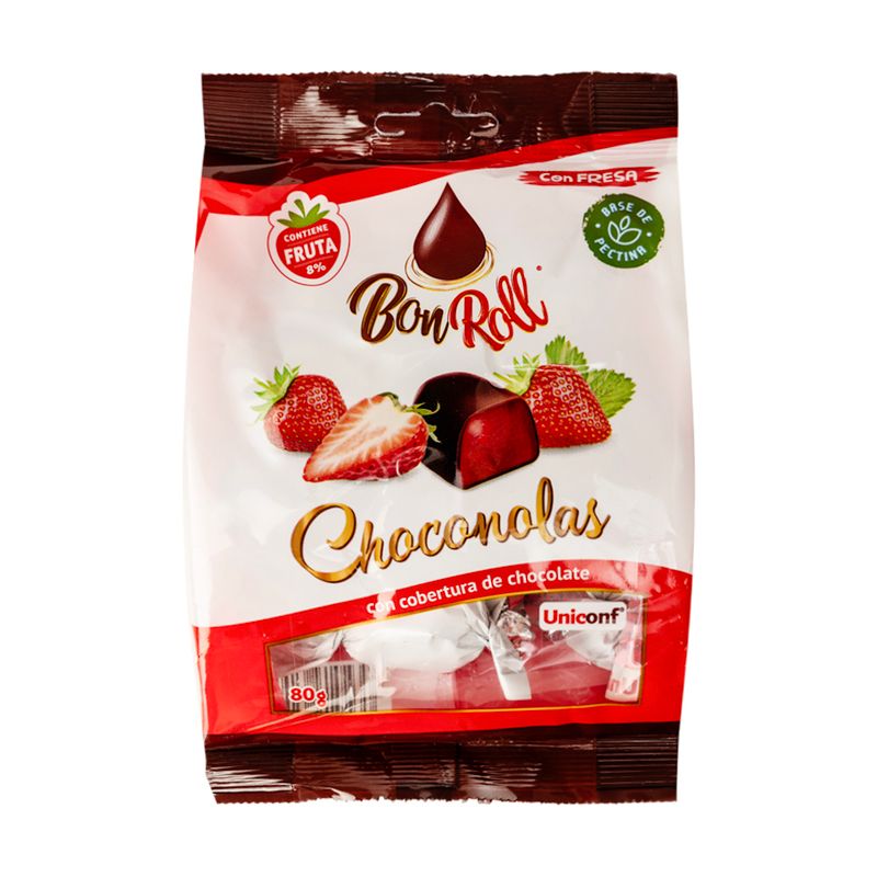 Želejkonfektes tumšajā šokolādē Bon Roll, 80 g