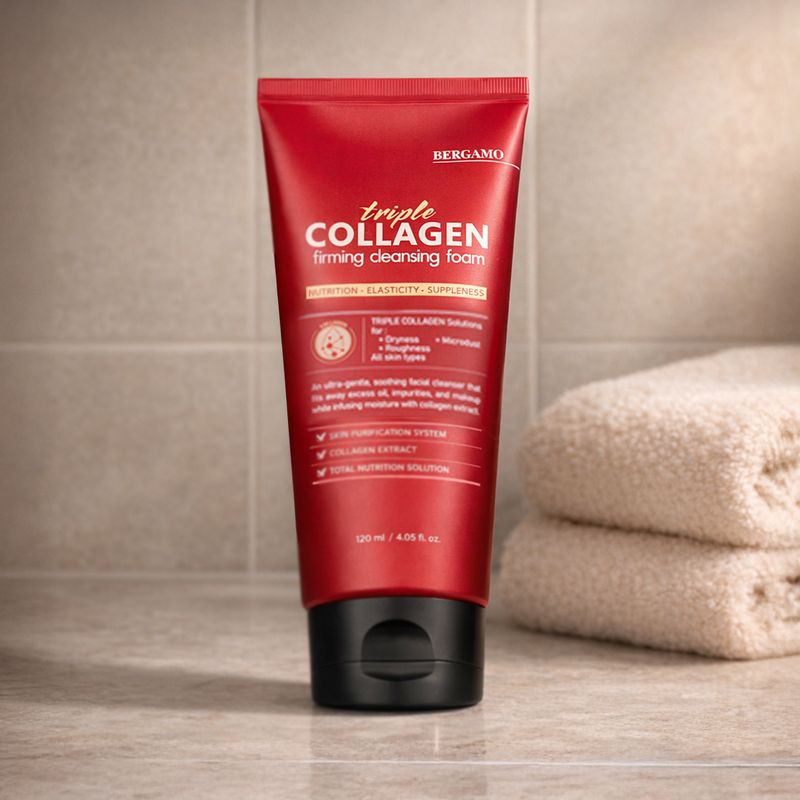 Attīrošās putas sejai ar kolagēnu Bergamo, 120 ml