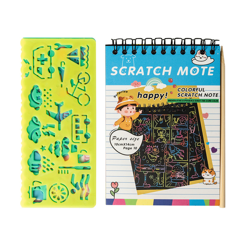 Scratch-art blociņš 10 lpp,1 pld.4 šabl.