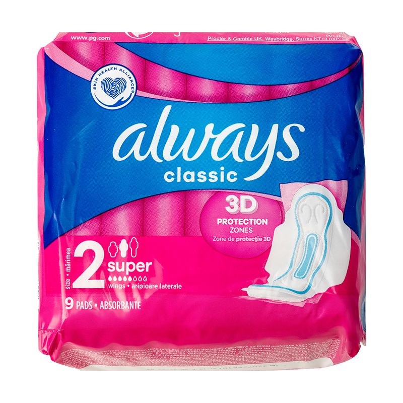 Higiēniskās paketes Always, Classic Maxi, 9 gab.