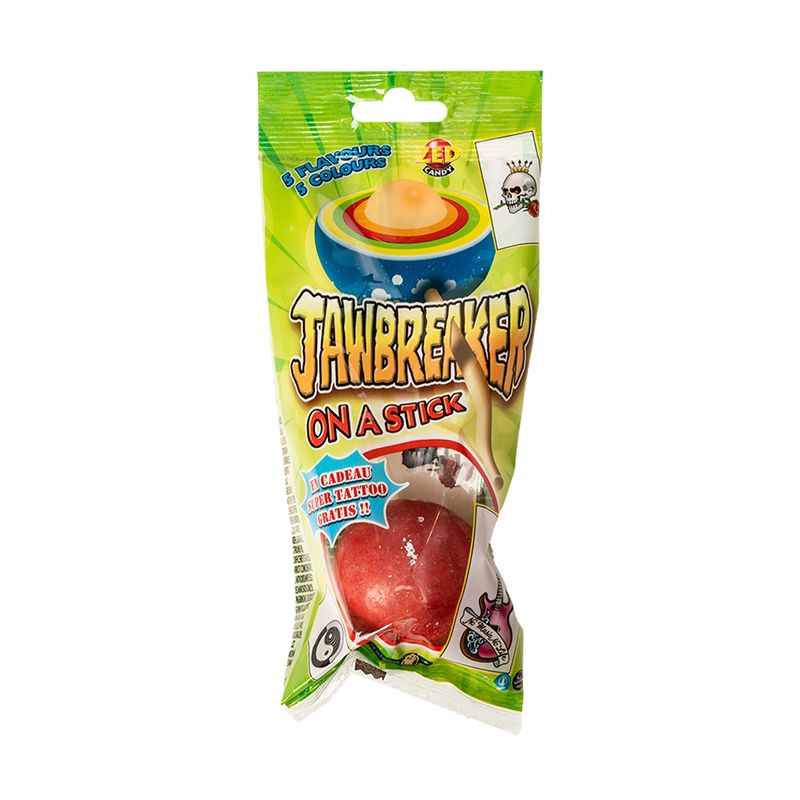 Saldskābā konfekte Jawbreaker uz kociņa, 60 g, dažādi veidi