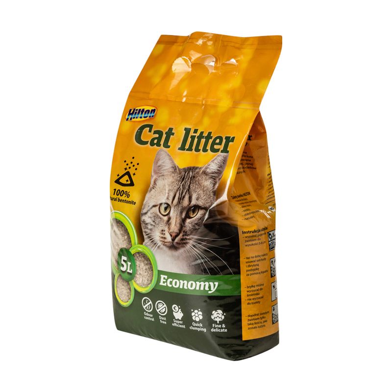 Kaķu smiltis  Puffy Tail, cementējošas, 5 l