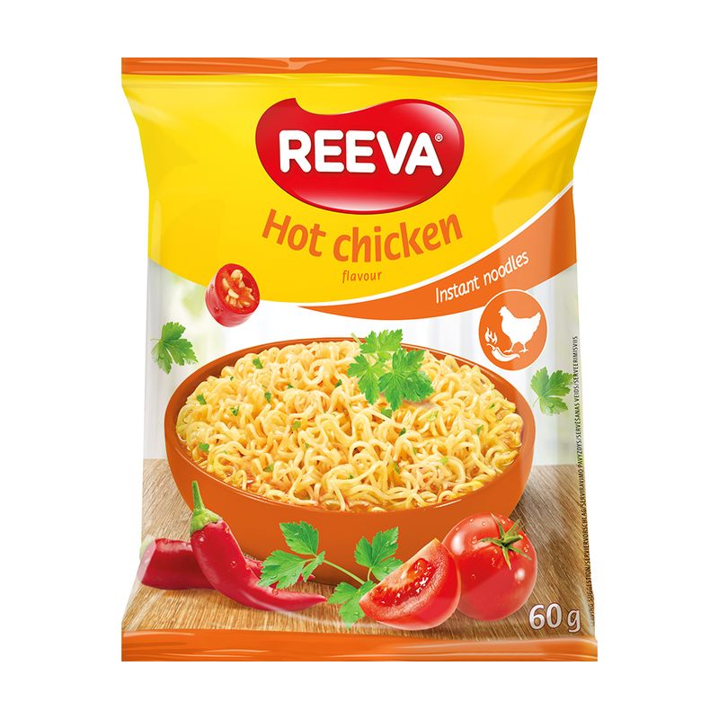Ātri pagatavojamās nūdeles ar pikantas vistas garšu REEVA, 60 g