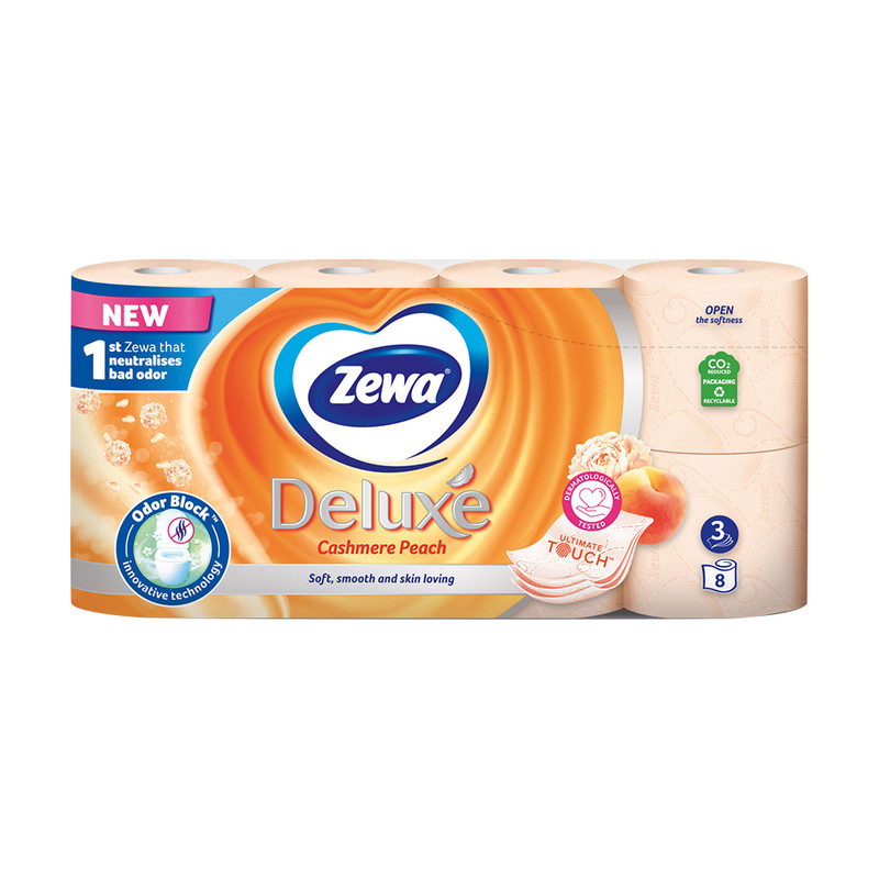 Tualetes papīrs ZEWA DELUX, 8 ruļļi, 3 slāņi