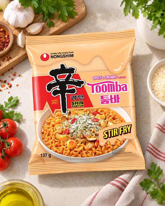 Ātri pagatavojamās nūdeles Nongshim, Shin Ramyun Toomba, 137 g