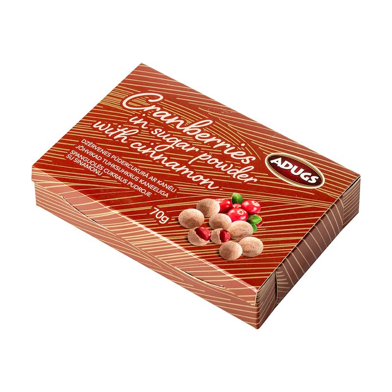 Dzērvenes pūdercukurā ar kanēli Adugs, 70 g   